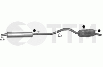 Ligne D'échappement Complète Pour FIAT ULYSSE II 2.0 136CH - 2 Silencieux + Kit Montage