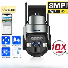 8MP Dual Lens PTZ WIFI Camera 4K Outdoor 4MP Security Video Surveillance Camera
