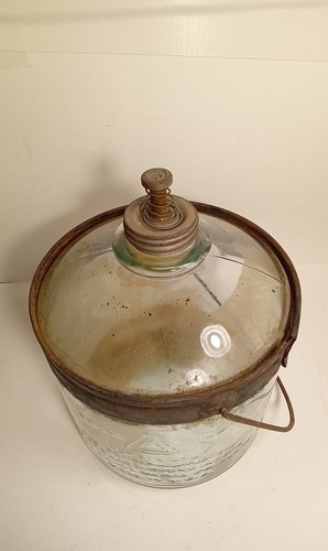 Antico dispenser cherosene forno vetro prodotti metallo Cleveland primi '900 - Foto 15 di 15