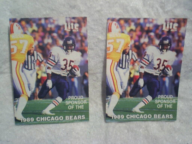 2-1989 CHICAGO BEARS FOOTBALL SCHEDULES LOT,Neal Anderson,tampa bay moss,lite be