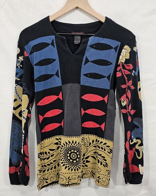00s y2k CUSTO BARCELONA 人物柄 カットソー Custo Barcelona Top Chic Girls Model Y2K Velvet Sleeves