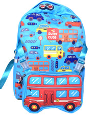 Kids Blue Vehicle Backpack Crossbody Reflective School Bag Boys/Girls