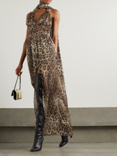 Dolce & Gabbana Leopard-Print Silk-Chiffon Gown IT 42 (US 6) New With Tags