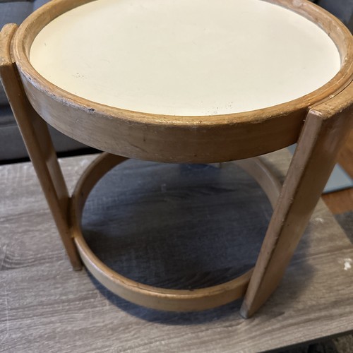 VINTAGE FIGLI DI AMEDEO CASSINA MCM ROUND WOODEN TABLE - MADE IN ITALY - Picture 3 of 22