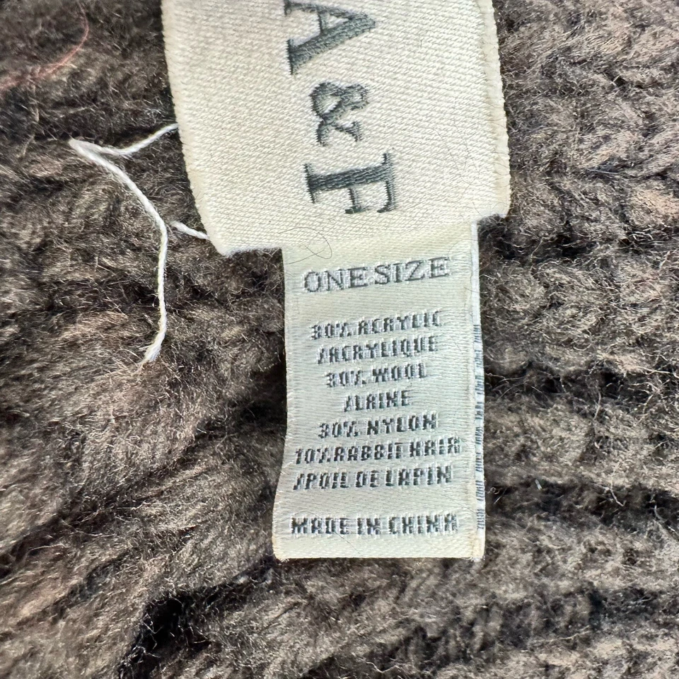 Lote de 2 bufandas gruesas de punto Abercrombie And Fitch bordadas vintage Y2K Foto 4 de 4