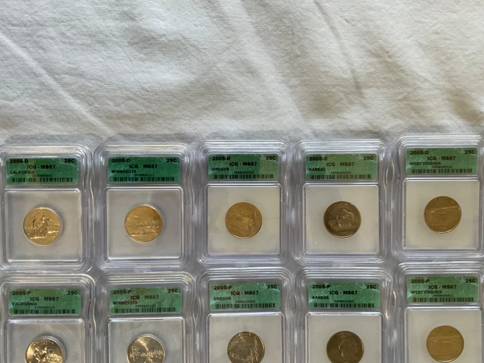 year 2005 & 2006 United States mint state quarters lot of 13 graded by ICG - Image 2 of 4