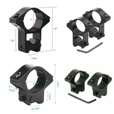 2/4Pcs 1" Scope Rings 3/8" Dovetail Low / High Profile Rifle scope Ring Mount