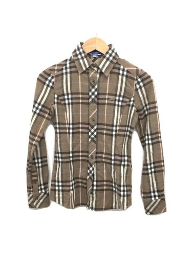 36 Plaid Cotton Shirt Pink Brown 