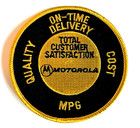 Rare 1980s Motorola Satellite On-Time Customer Satisfaction Cloth Patch New NOS — photo 1