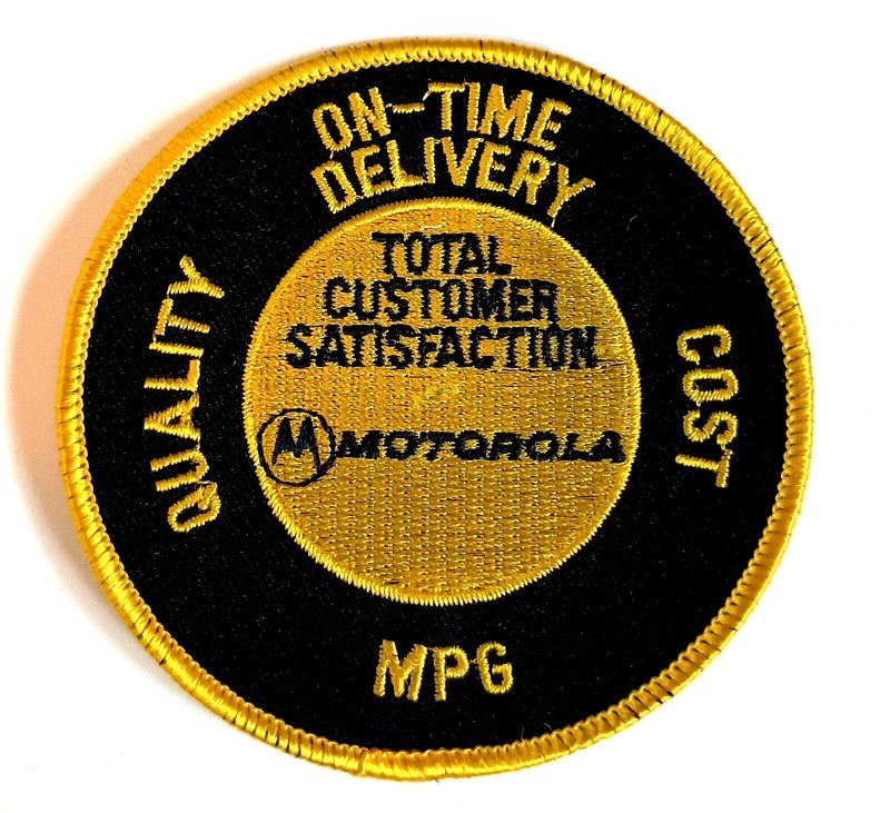 Rare 1980s Motorola Satellite On-Time Customer Satisfaction Cloth Patch New NOS