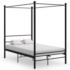 Canopy Bed Frame Black Metal 120x200 N2I4