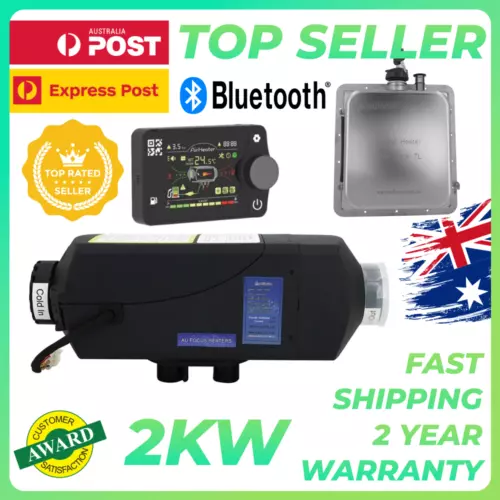 AUFOCUS 2KW BLUETOOTH DIESEL HEATER KIT W/STAINLESS STEEL TANK CARAVAN CAR PARTS