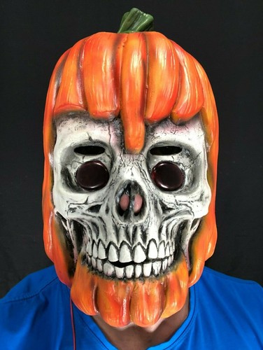Scary Pumpkin Maske LED Jack O Laterne Skull Halloween Zubehör Orange Erwachsene - Bild 2 von 7