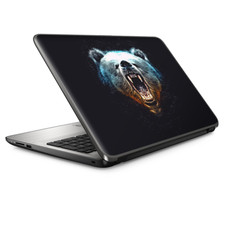 Universal Laptop Skins wrap for 15" - growling Bear head