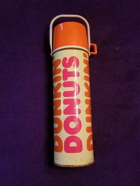 VINTAGE DUNKIN' DONUTS METAL COFFEE THERMOS - GLASS INSERT | eBay
