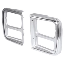 Chrome Pair Headlight Bezel Door For Chevy G10 G20 G30 GMC G1500 1985 1986-1991