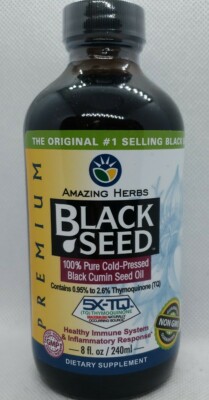 Amazing Herbs 100% Pure Cold-Pressed Black Cumin Seed Oil, 8 fl. oz.