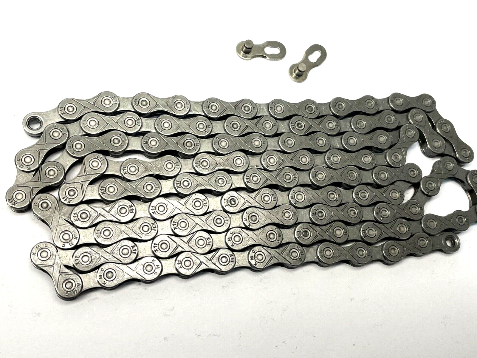 Catena KMC 11 Velocità X11 Argento/Grigio MTB Mountain Bici da Strada Shimano X11.93 foto 2