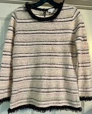 Carlisle New York Classic Textured Mixed Knit Size S Pullover Long Sleeve