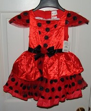 Ladybug Halloween Costume Dress New NWT 3T 4T Toddler Polka Dot Red Black