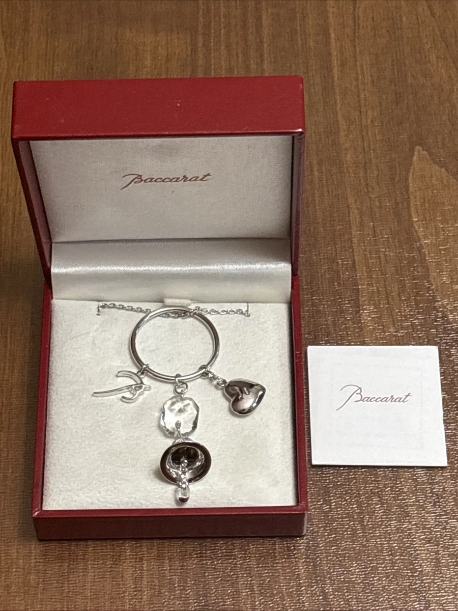 レアBaccarat シルバー＆クリアピアス B FLOWER ピンク系