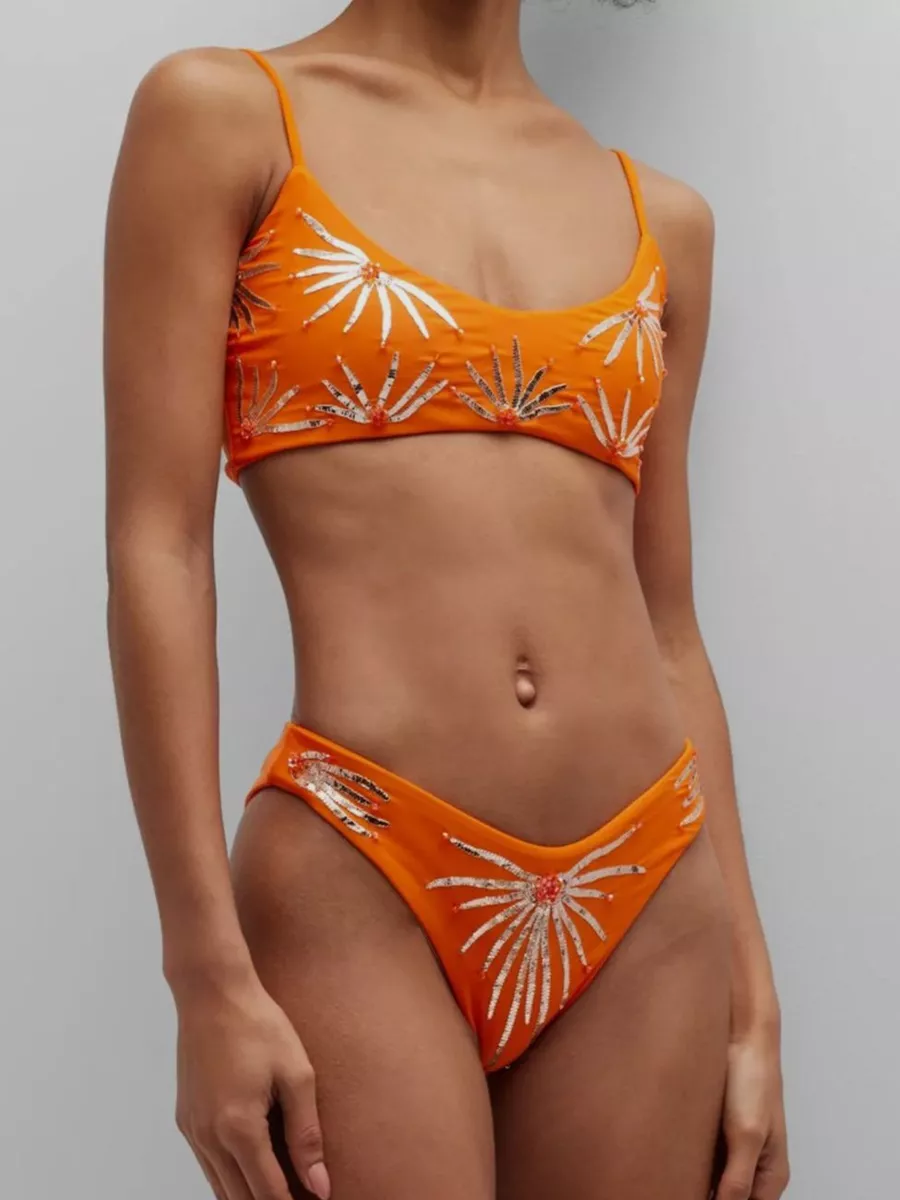 Orange swimsuit hotsell two piece