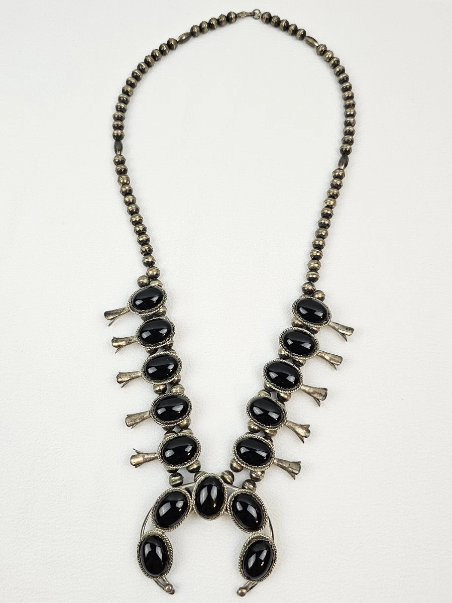 Black squash sales blossom necklace