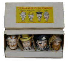 Relco Creation The Four Face Aces Bottle Stoppers Made in Japan