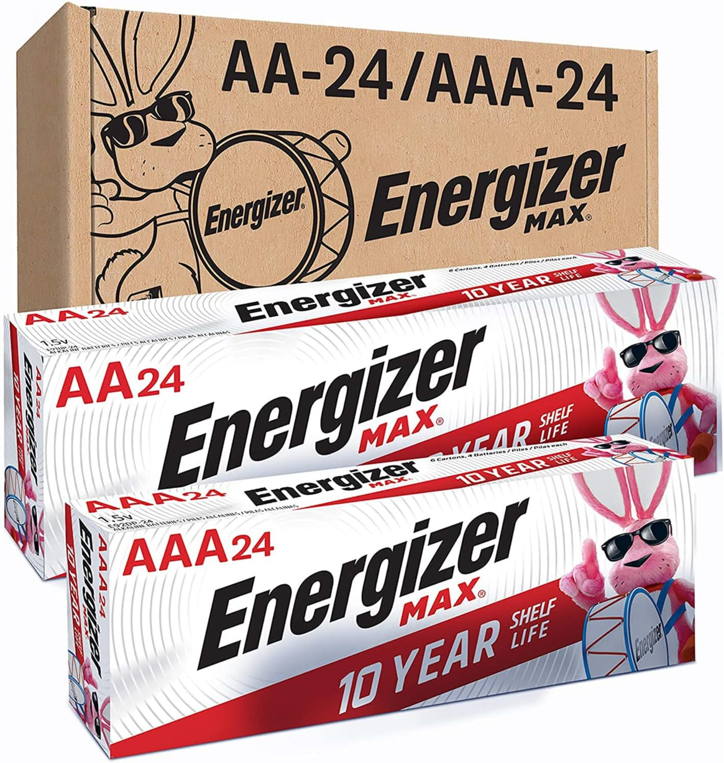 Energizer AA Batteries and AAA Batteries, 24 Combo Pack, 48 Count-image