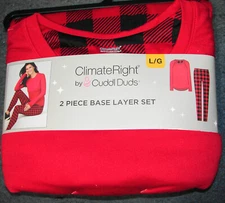 Cuddl Duds 2 piece Set Womens L/G Climate Right Top Legging Pajama Base Layer