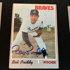 Autographed  1970  Topps  BOB PRIDDY  . . #687       # N-1