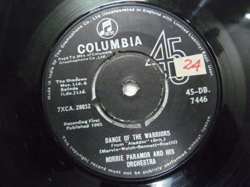 NORRIE PARAMOR ORCHESTRA 45 DB 7446 RARE SINGLE 7" INDIA INDIAN 45 rpm VG+ - Picture 2 of 2