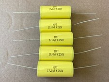 5 New 17 uF 250V Supertech MPT Film Audio Signal Crossover Capacitors Qty