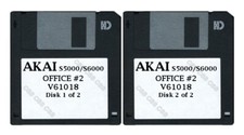 Akai S5000 / S6000 Set of Two Floppy Disks OFFICE 2 V61018