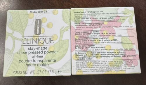 Clinique Stay-Matte Sheer Pressed Powder Oil Free 05 STAY SPICE 7.6g NIB