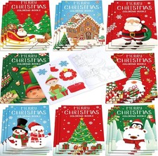 24 Pack Mini Christmas Coloring Books Bulk Kids Holiday Party Favors Activity
