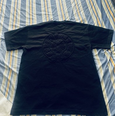 Chrome Hearts Men's Black Cotton Knit Crew Neck Logo Graphic T-Shirt Size M