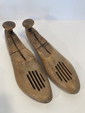 Vintage Wooden Shoe Tree Mold Stretcher Form Insert Pair Marked 72