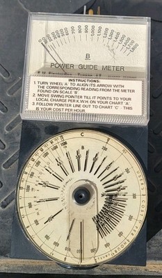 Vintage E.M. Electronics POWER GUIDE METER   110V Energy Usage / Cost Analyzer +
