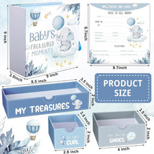 Baby Keepsake Box Treasured Memories Elephant Newborn Memory Organizer 9 Labeled