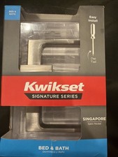 Kwikset Singapore Satin Nickel Rectang Straight Bed/Bath Door Handle 97301-036