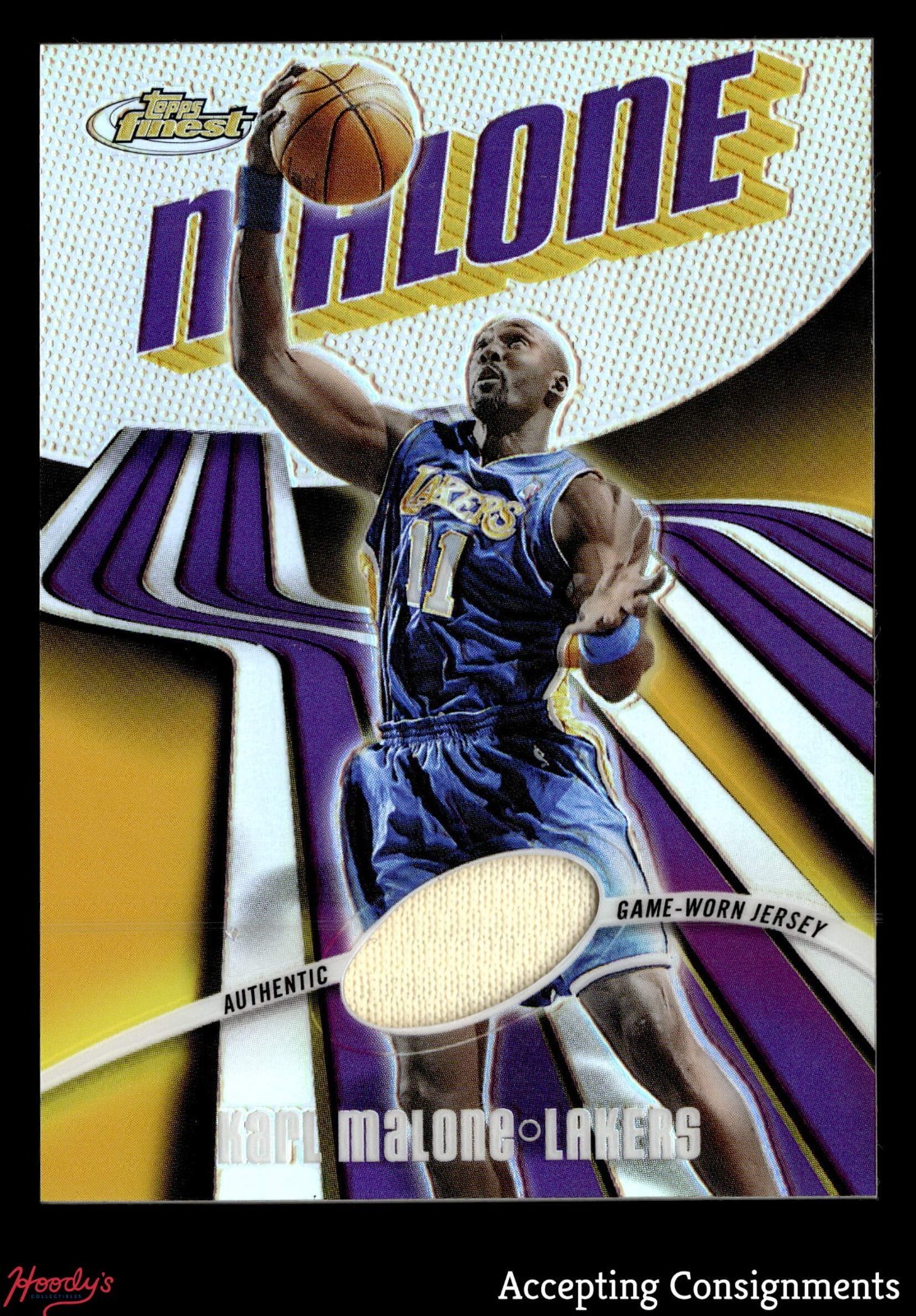 2003-04 Finest Refractor #106 Karl Malone 145/250 GAME USED JERSEY LAKERS