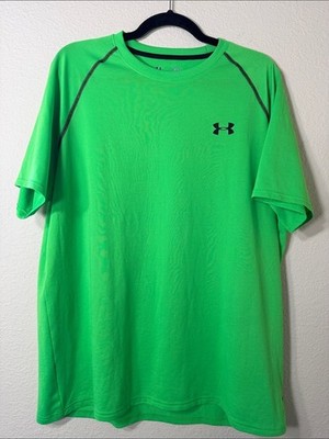 Under Armour Men's Tech Short Sleeve T-Shirt Neon Lime Green Size Large Athletic