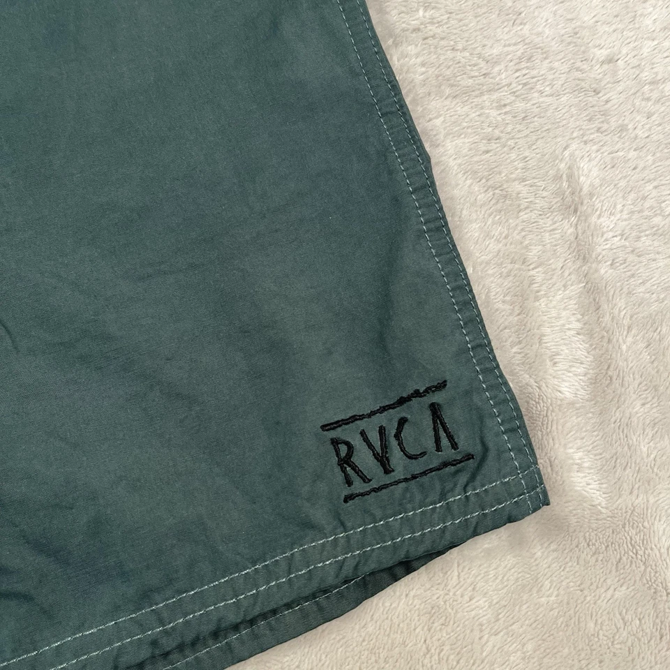 Pantalones Cortos RVCA Para Hombre Grandes Verdes Ligeros Cintura Elástica Tirar de Lona Elástica Foto 3 de 4