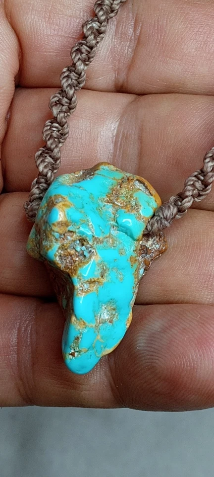 Turquesa genuina de Sonora México con collar ajustable. Foto 4 de 4