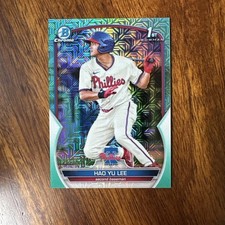 Hao Yu Lee 2023 Bowman Chrome First Aqua Mojo /225 Tigers