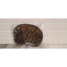 Tan/Dark Brown Zippered Makeup Bag