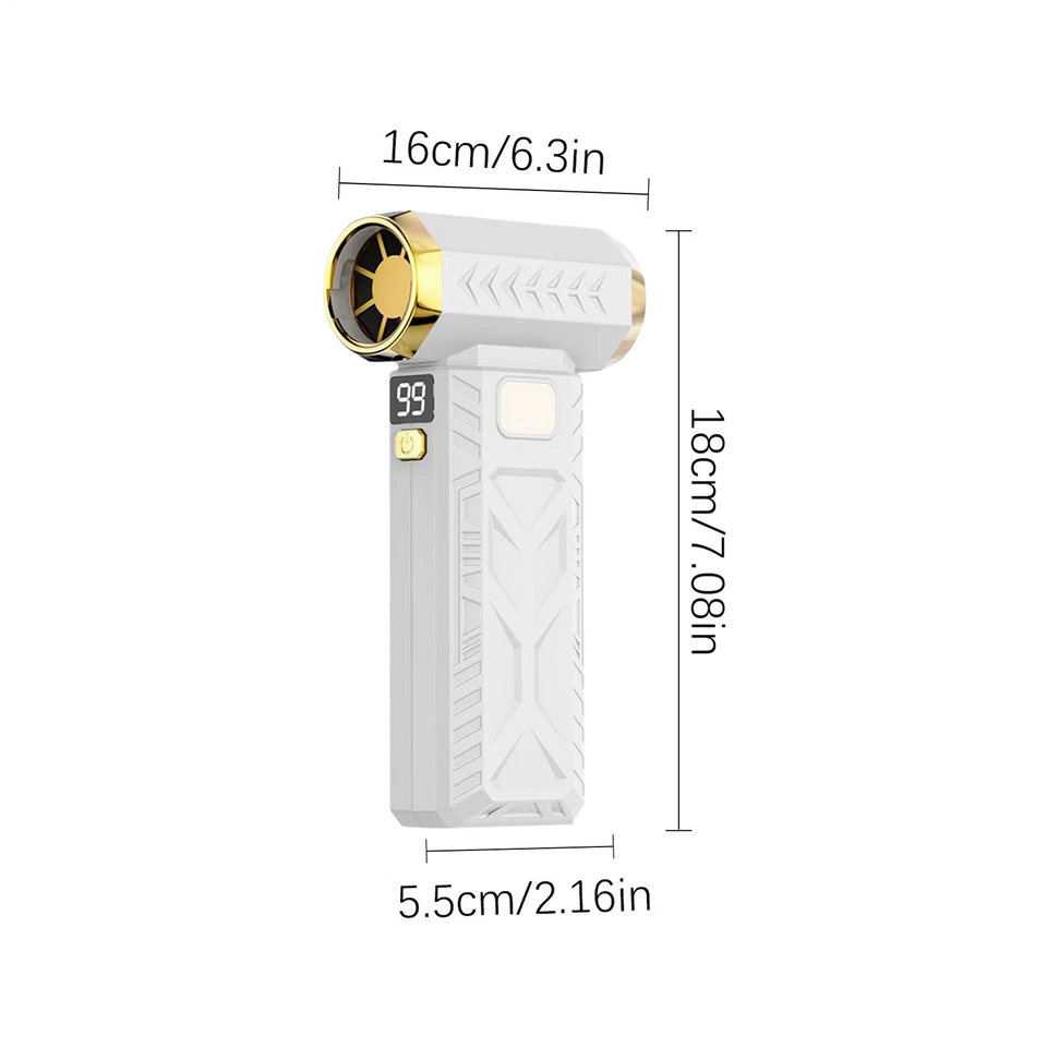 Dust Blower 3-Gear Adjustable Cordless Fan USB Rechargeable Turbine Air - Bild 3 von 4