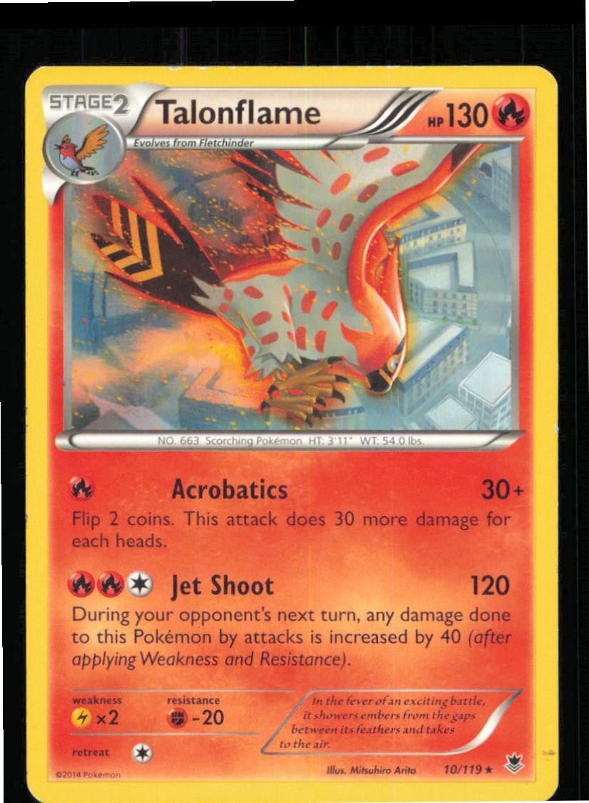 Talonflame 10/119 Rare Phantom Forces Pokemon Heavily Played