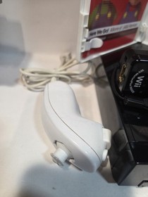 Nintendo Wii Bundle In Box- Black W Mario Bros Game- 1 Controller Nunchuck Cords